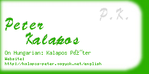 peter kalapos business card